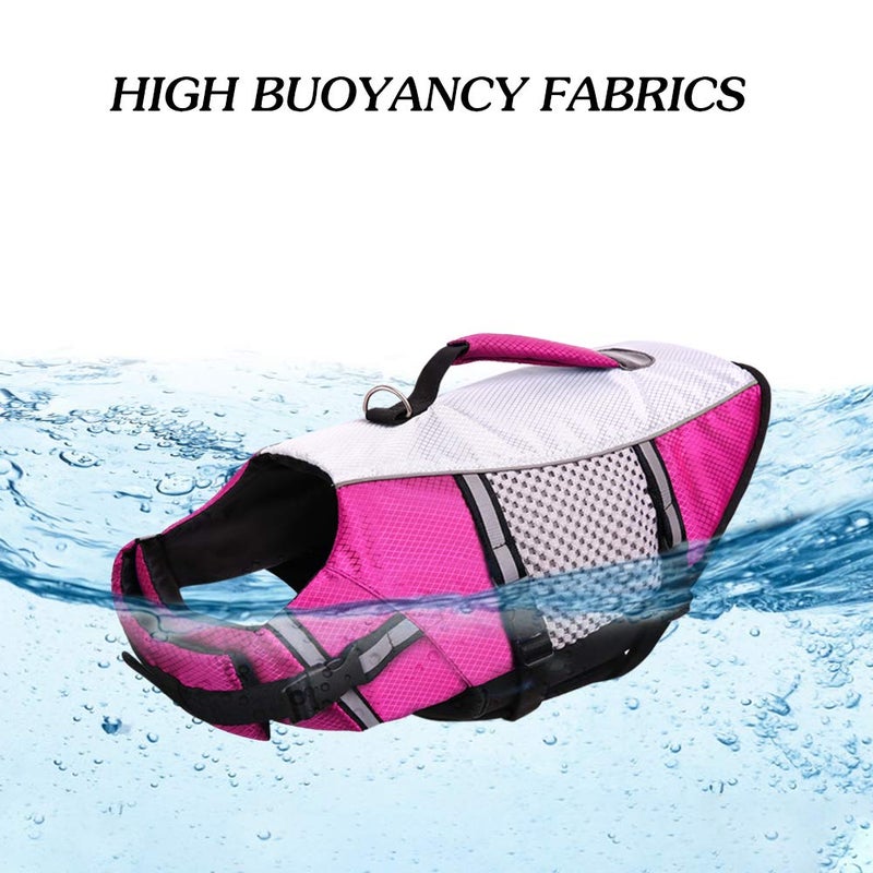 Queenmore Dog Life Jacket Swimming Vest Small Medium Dogs Neoprene Water Boating Life Preserver Lightweight Reflective Cat Puppy Kayaking Lifesaver for Yorkshire Terrier,Chihuahua,Teacup (Pink,XS) - Image 5